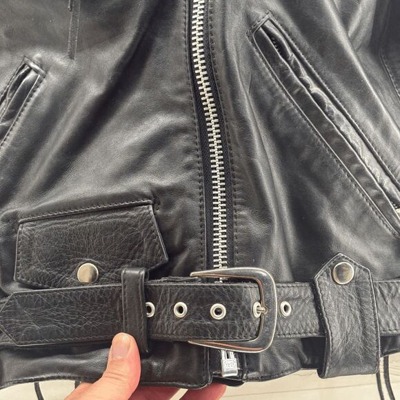 Vintage Harley Davidson Womens Medium Heavy Leather Motorcycle Riding Jacket 80s - Picture 7 of 14